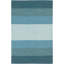 India Hand Loomed Cotton Striped Area Rug in Blue-1313779521