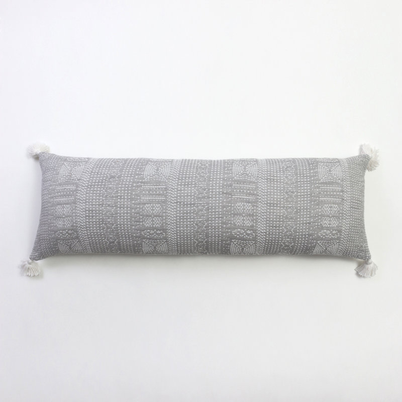 Moora Bolster Pillow Cover & Insert, Gray