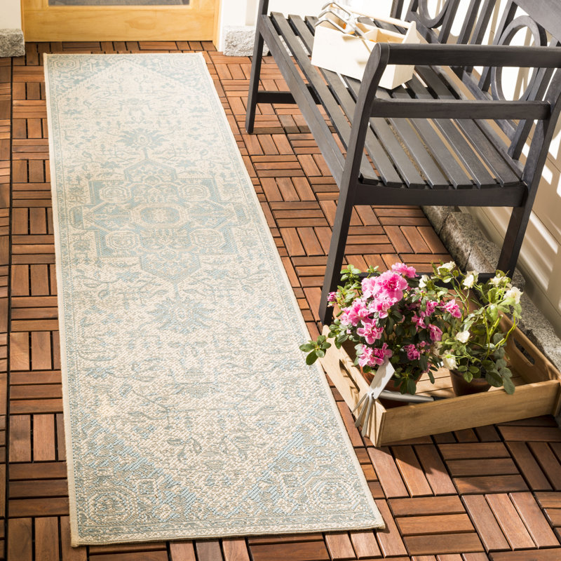 Glass Oriental Indoor / Outdoor Area Rug, Runner 61 x 244 cm