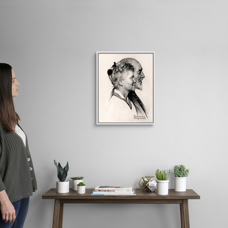 Portrait de John et Dorothy Canfield, art mural sur toile Fisher, H 22 po x l 18 po x P 1,75 po, Cadre flottant blanc