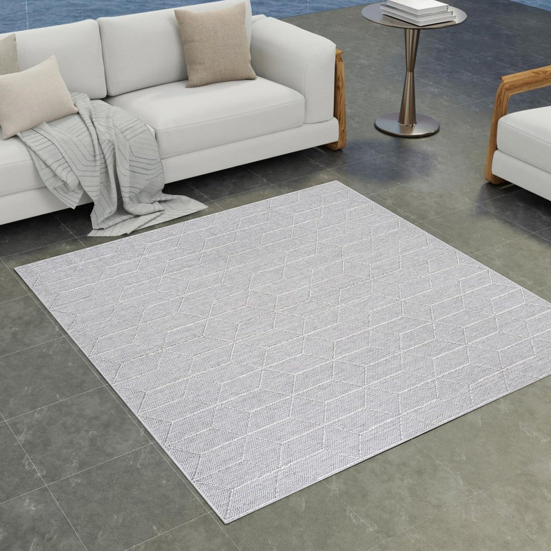 Indoor/Outdoor Trellis Area Rug, Square 7'10"