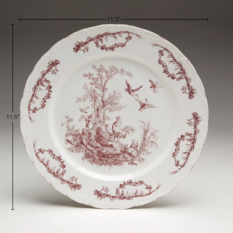 Assiette décorative Crawford, Rouge / Blanc