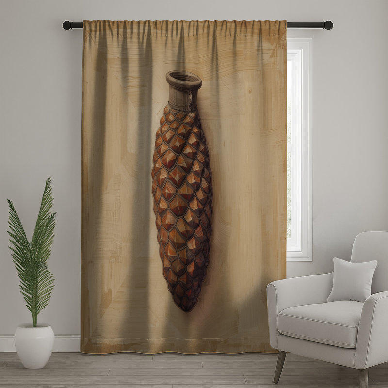 Rideaux géométriques en pinecone, 50 po x 92 po - 1 panneau, Transparent
