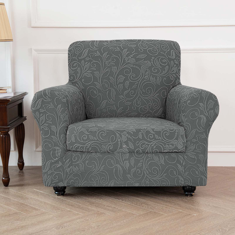 Housse tricotée pour fauteuil inclinable en jacquard, Noir/gris