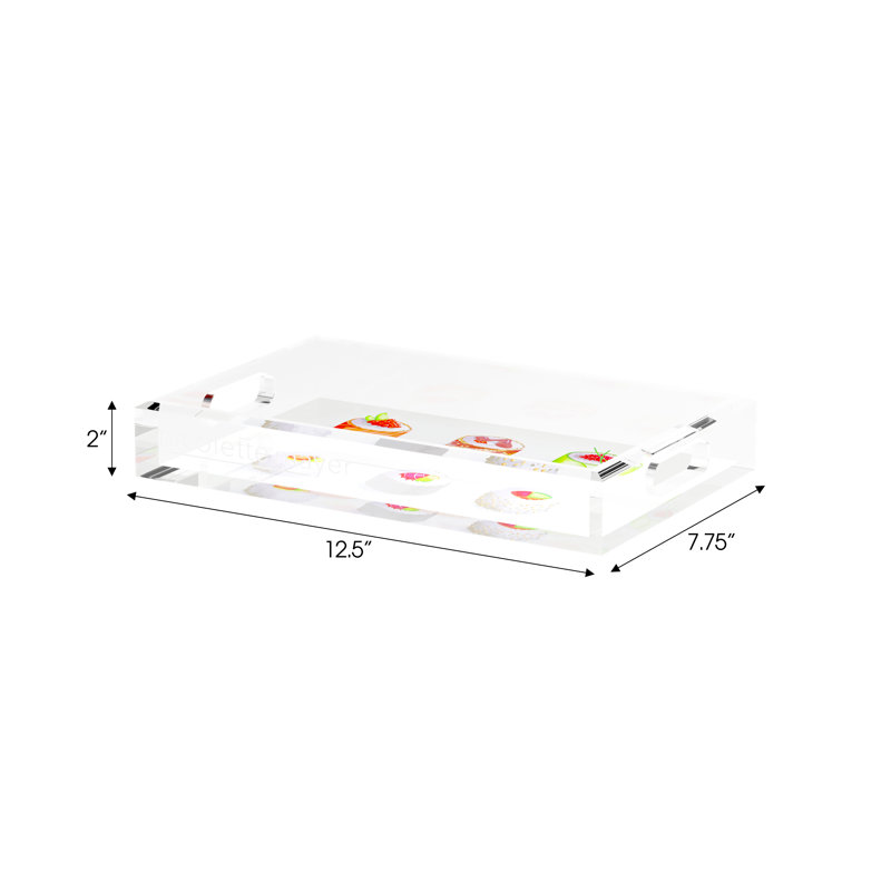 Sushi Go Acrylic Rectangle Decorative Tray, 12.5"W x 7.75"D x 2"H