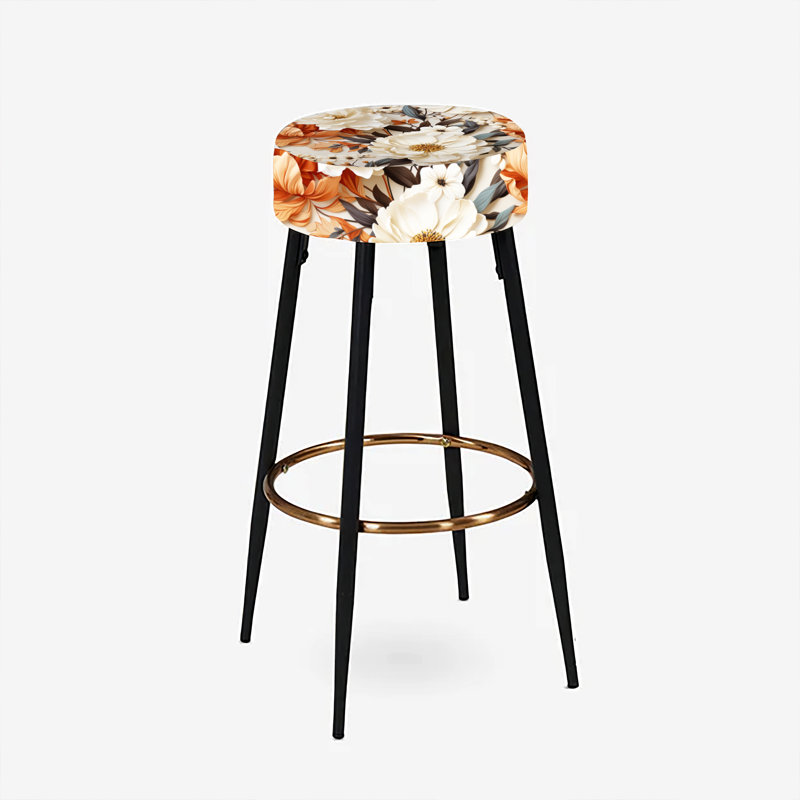 Ensemble de 2 tabourets de bar Boho Earthy Blooms Poppies Bloom