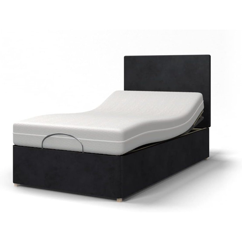 Majestic Electric Adjustable Bed with Memory Foam Mattress - Choice of Sizes & Colours, Black, Single (3')