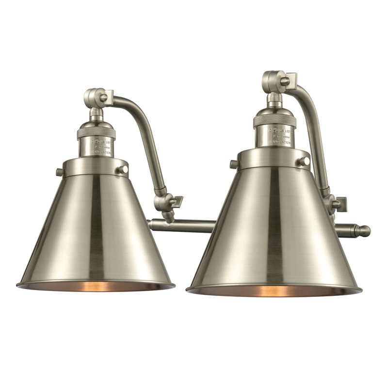 Éclairage pour salle de bain à 2 lumières à intensité variable Donovan, Incandescente, Nickel satiné brossé
