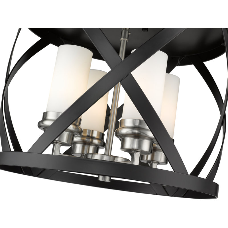 Bedias Glass Flush Mount, Brushed Nickel