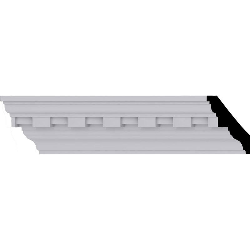 Primed White Polyurethane Geometric Crown Moulding Sample