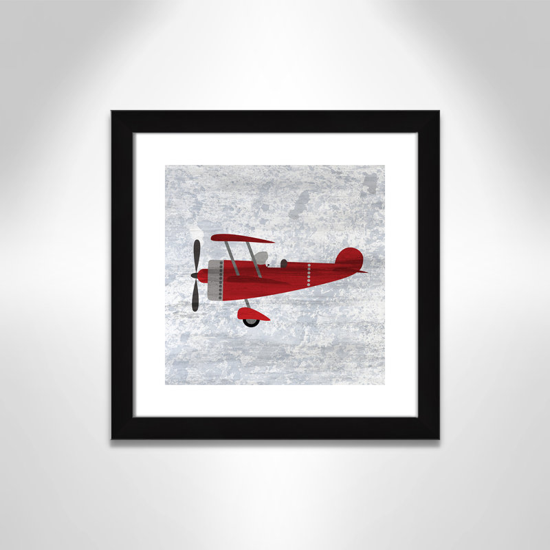 Red 2 Paper Print, Black Flat Framed, 16" H x 16" W x 0.6" D