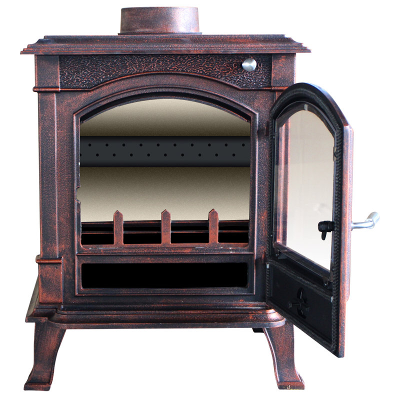 8KW Wood-Burning Stove Defra Approved Eco Design Stoves Cast Iron Fireplace Antique Bronze