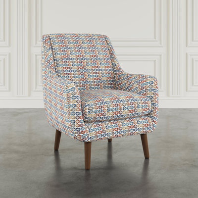 Nielsen Mid-Century Modern Upholstered Retro Geometric Fabric Accent Chair by George Oliver