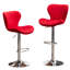 Pivotant rouge, de 2 - réglage de la hauteur du vérin à gaz, rotation de 360 degrés, revêtement, siège rembourré réglable de style contemporain (2 pièces), tissu en velours, finition tendance-212515582