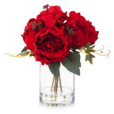 Vase en verre hydrangées