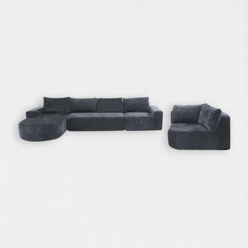 Canapé modulaire 4 pièces 4 pièces, Gris chenille