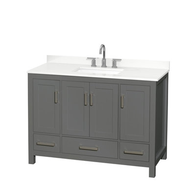 Sheffield 48" Freestanding Single Bathroom Vanity with Quartz Top