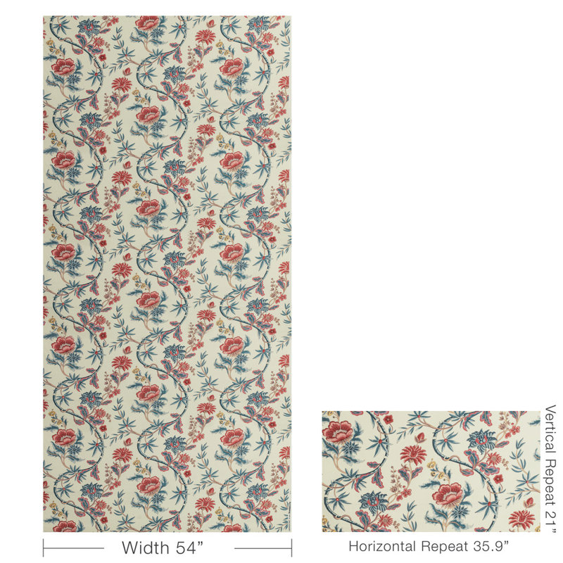 Louverne Veronique Fabric, Blue