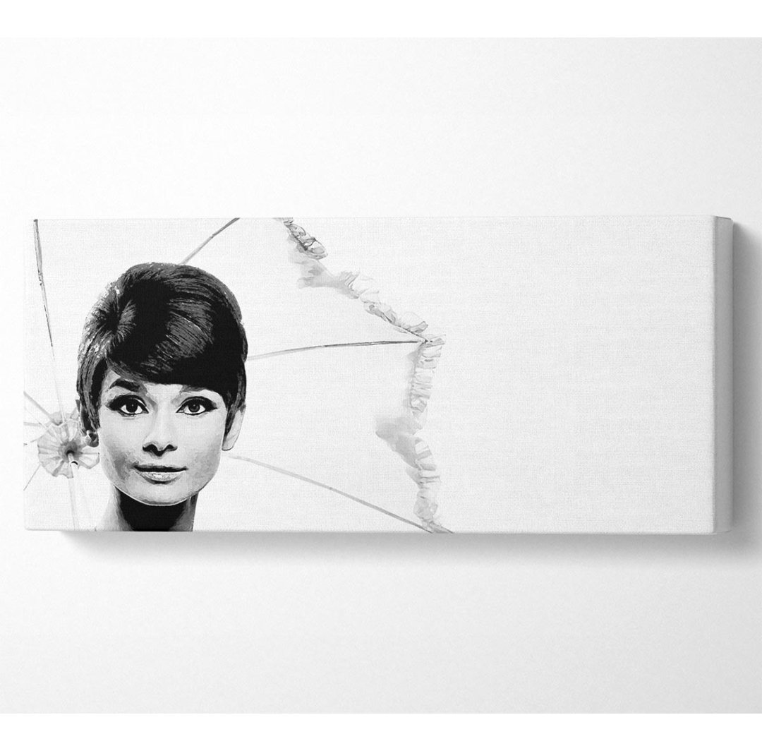 Audrey Hepburn Umbrella - Leinwanddrucke