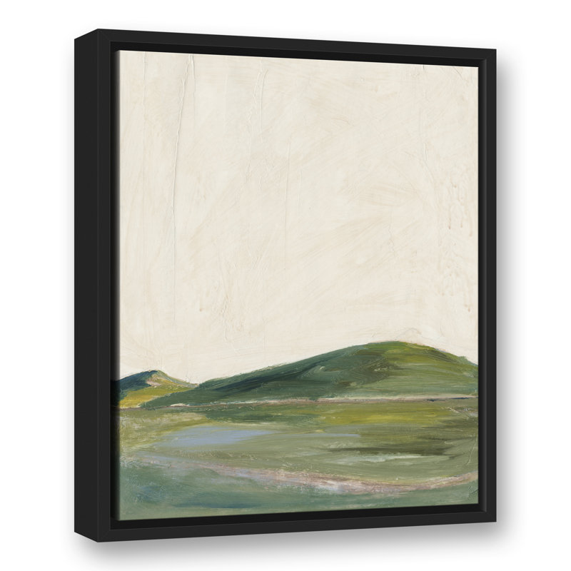 Abstrait vert - peinture, Toile à cadre flottant noir, H 21,75 po x l 17,75 po x P 1,75 po