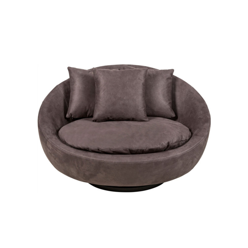 Fauteuil demi-tonneau l 48,7 po Nubuck