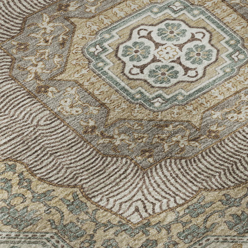 Tapis traditionnel lavable à la machine Premium, Beige, 2 pi 6 po x 3 pi 10 po
