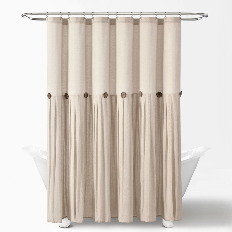 Beckham Shower Curtain, 72"H x 72"W, Dark Linen