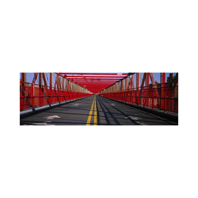 Arrow Signs On A Bridge, Williamsburg Bridge - Wrapped Canvas Panoramic Print