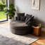 Grand canapé d'appoint rond en chenille Boneless de 61 po de largeur, canapé-lit moderne, aucun assemblage requis-888834485