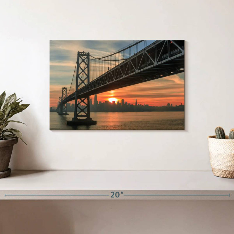Lilie coucher de soleil depuis le pont de San Francisco, H 8 po x l 12 po
