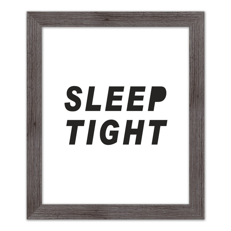 «Sleep Sleep», art encadré simple, H 24 po x l 20 po x P 0,75 po, Cadre gris