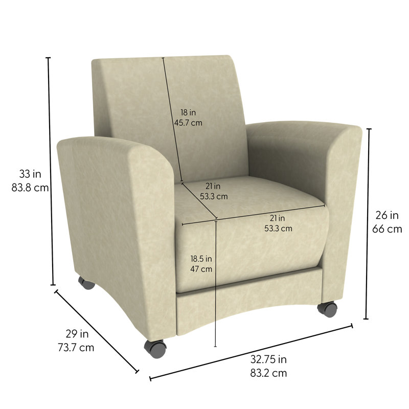 Chaise rembourrée mobile Pro Series, Amande