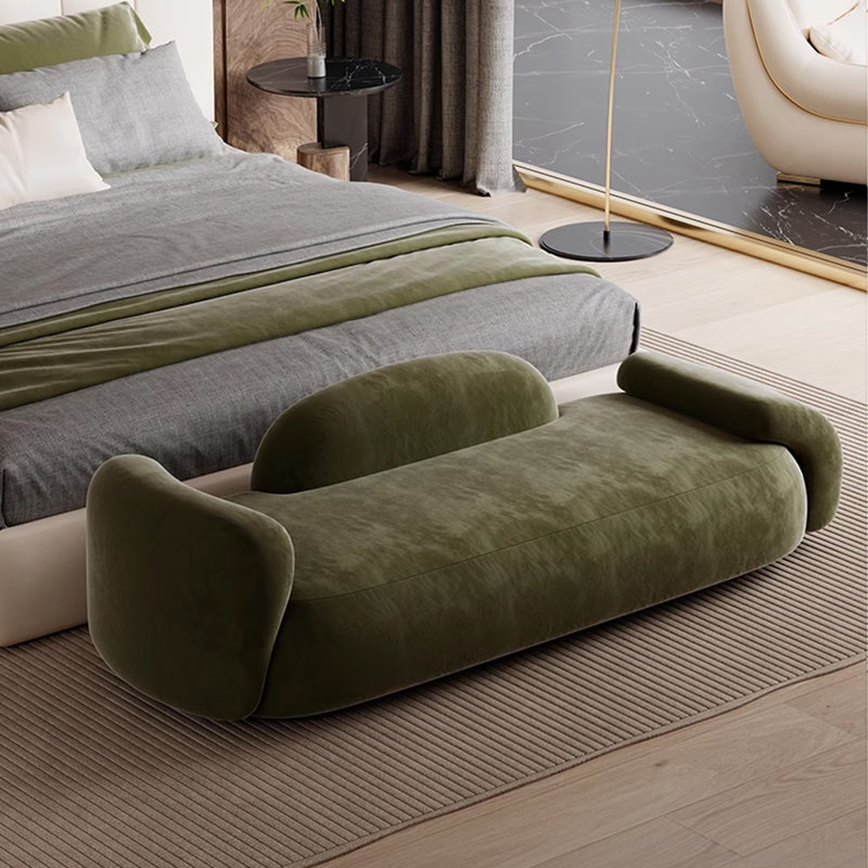 Banc rembourré, 22.44" H x 47.24" W x 19.69" D, Vert