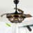 42" Brown Modern Retractable Ceiling Fan with Light Kit and Remote DIY Shade 6-speed Reversible Motor for Bedroom