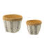 Ensemble de 2 jardinières en ciment blanches et brunes avec motif en V, L: P 10 po x P 8 po, P 8 po x P 6,5 po