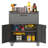 29.5'' W Metal Garage Tool Storage Cabinet on Wheels with 1 Drawer,Black