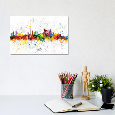 Toronto Canada Skyline Splash by Michael Tompsett - Wrapped Canvas Print