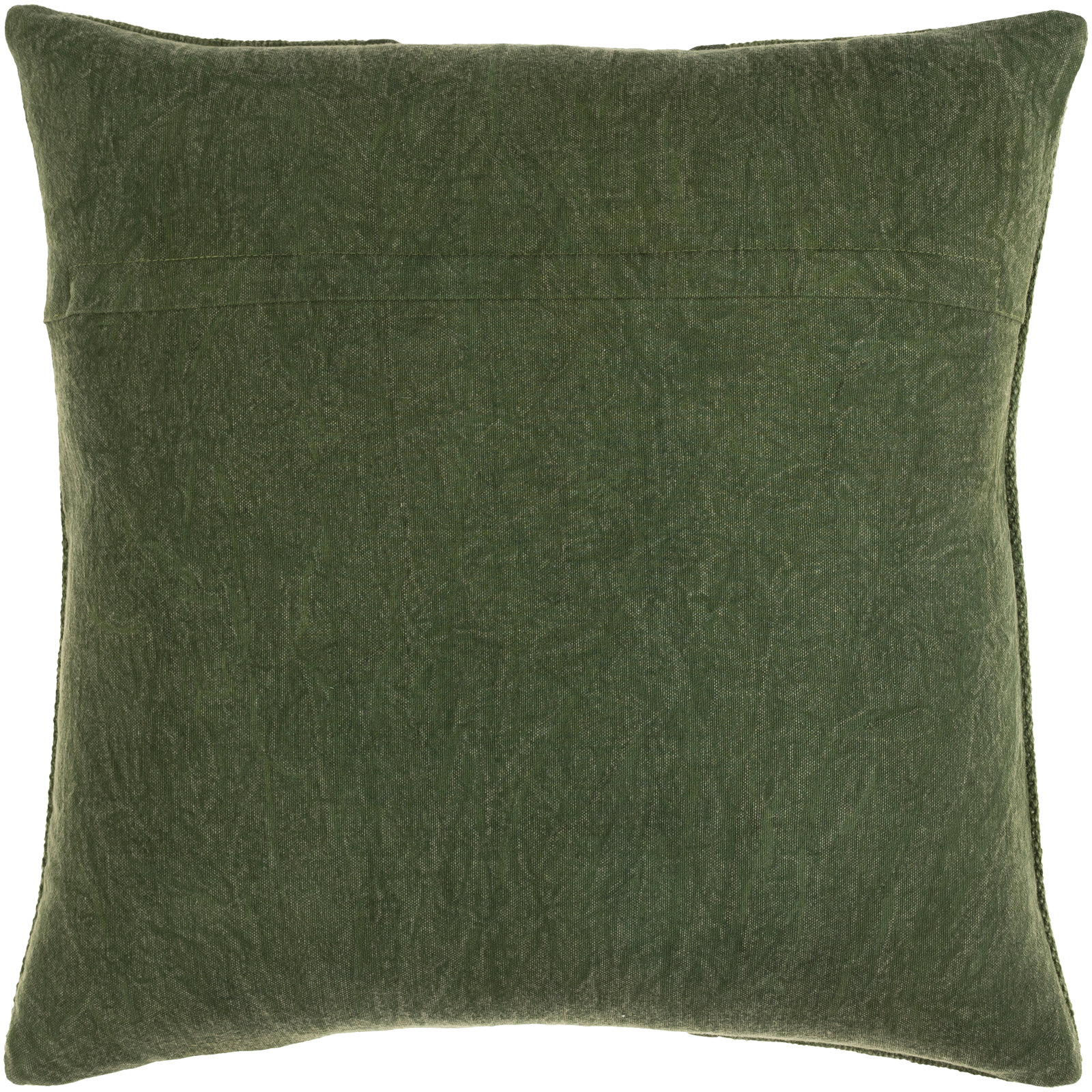 Dunbar Striped Cotton Pillow Cover, 20" x 20", Dark Green