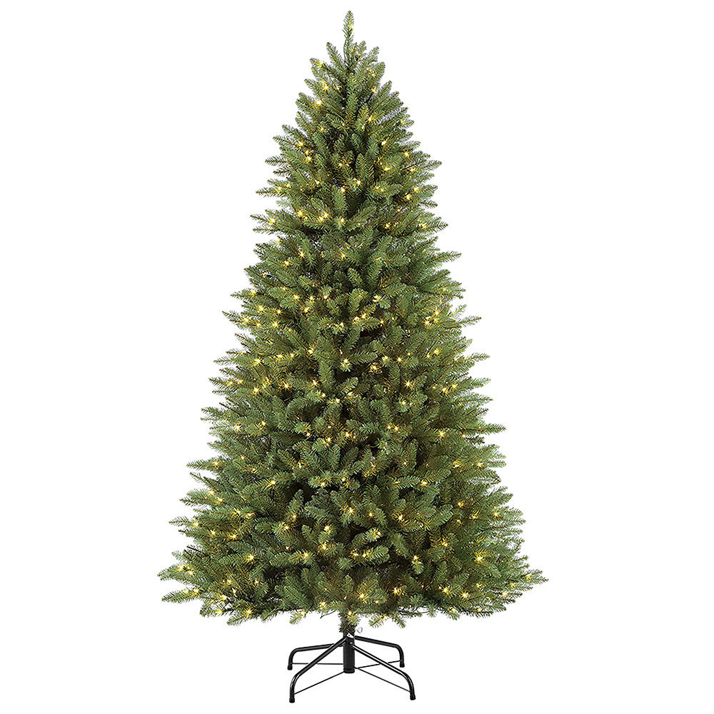 The Holiday Aisle® Fraser 90'' H Green Realistic Artificial Fir Christmas Tree with 600 Lights & Reviews | Birch Lane