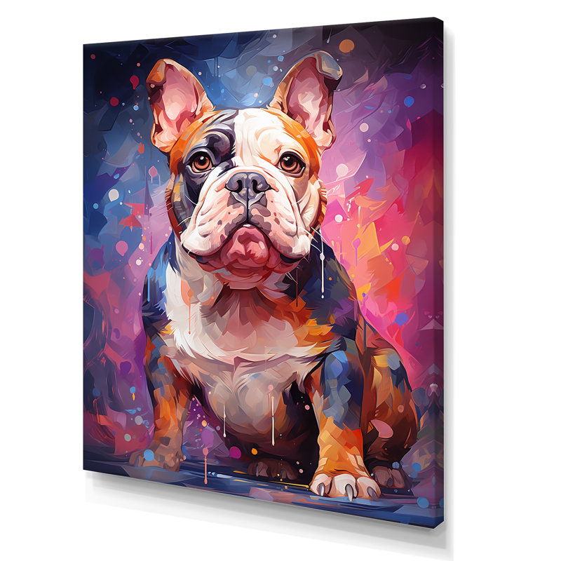 Bulldog Boldness III sur toile, Toile tendue, H 32 po x l 24 po x P 1 po
