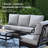 7 - Person Outdoor Seating Group With Rocking Lounge Chairs & Optional Fire Pit Table-110826570-138582440-138582443