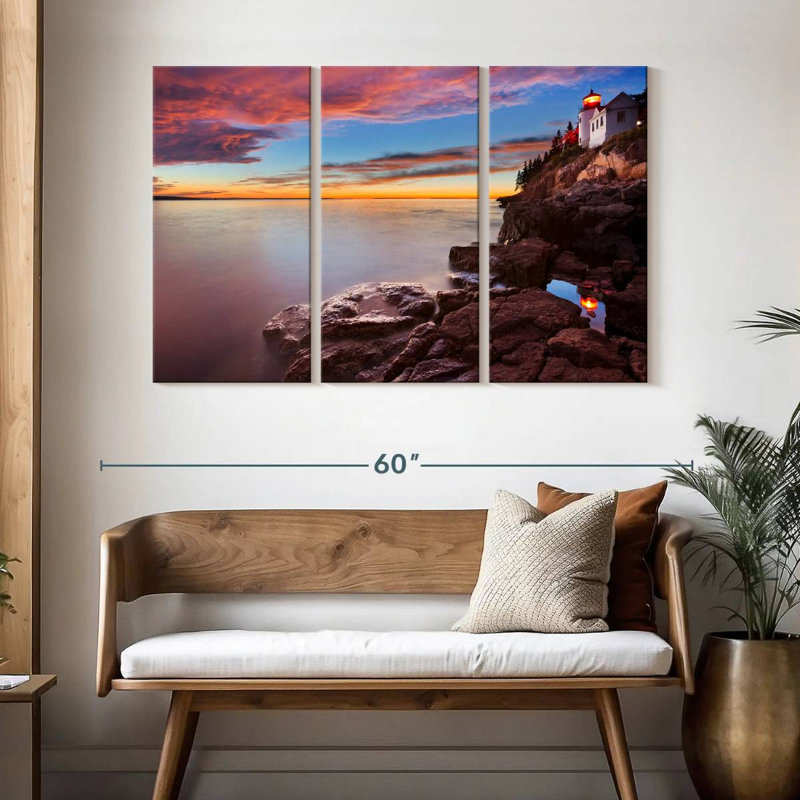 Gillard Bass Harbor Head Lighthouse Sunset, 32" H x 50" W