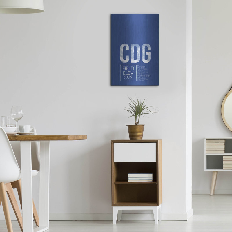 Ebern Designs 'CDG ATC' by O8 Left, Metal Wall Art, 24" H x 16" W
