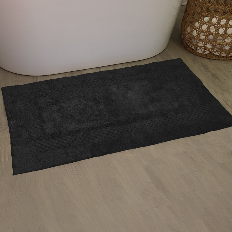 Antigona Soft Bath Rug, 21" W x 34" L, Black