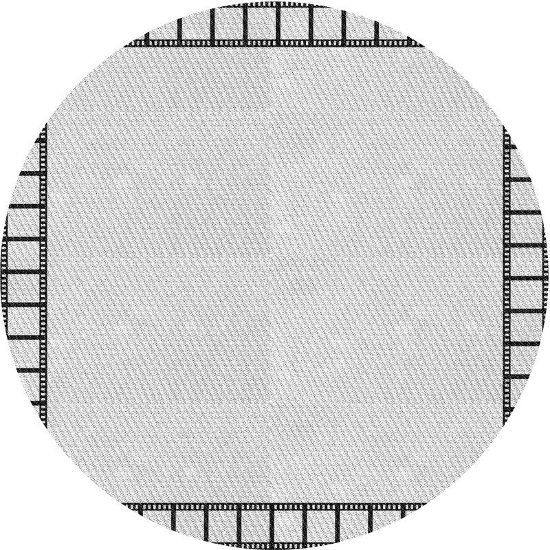 Tapis décoratif gris clair à motif, Rond 4 pi