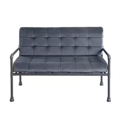  Causeuse en velours gris 51 po