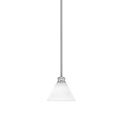 Edge Stem Hung Mini Pendant With 7" White Muslin Glass