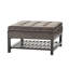 Square With Storage And Bottom Stand - Robust Bonded Leather Brown Stylish Rack Cozy