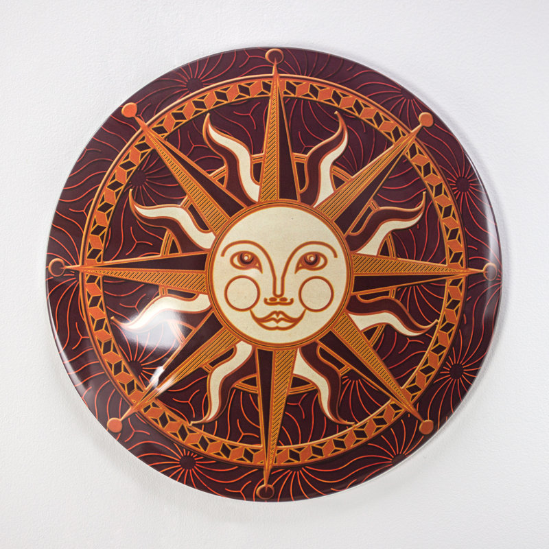 Décoration murale en métal en forme de dôme céleste soleil