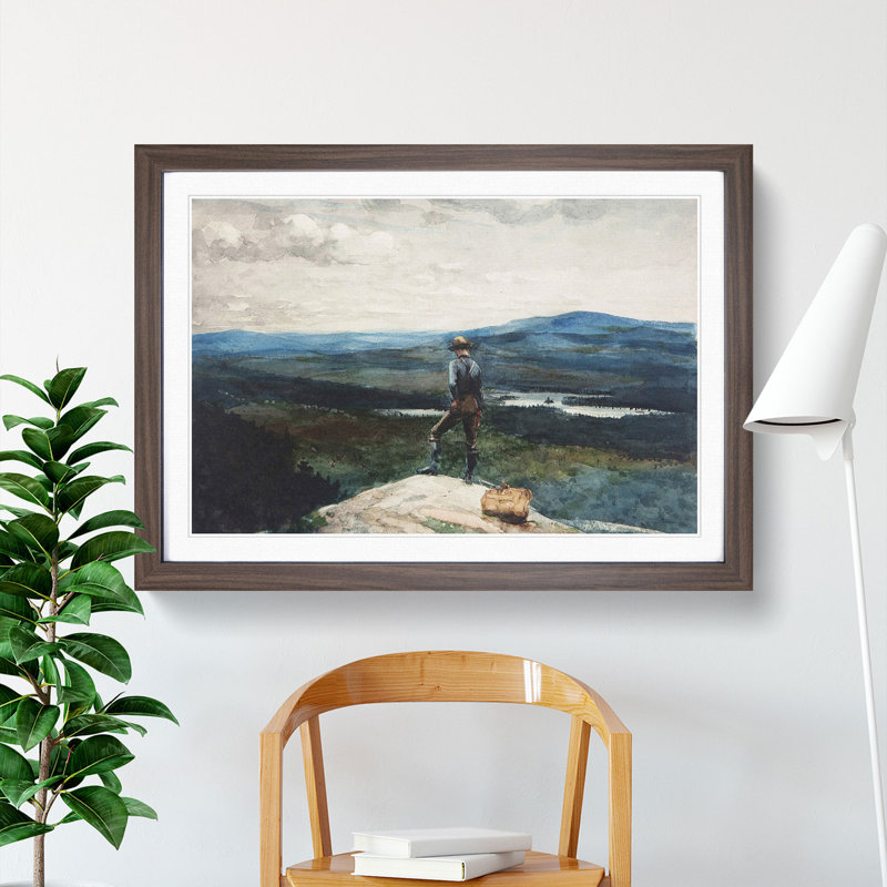The Ranger Adirondacks by Winslow Homer - Picture Frame Painting, 36cm H x 48cm W x 2cm D, Walnut Framed